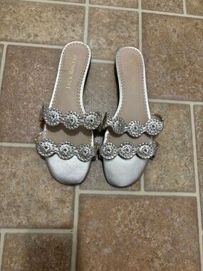 Jack Rogers Platinum Lauren Sandals Size 9.5
